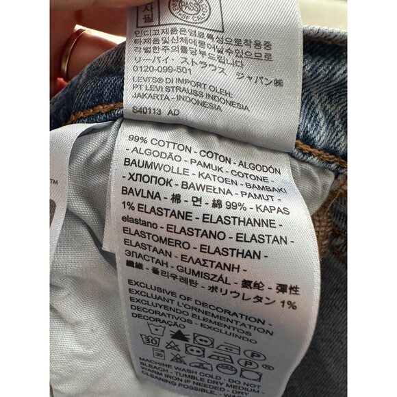 Levi's 501 S Button Fly Jeans Medium Wash Distressed Frayed Hem 27x30 Waist 27 - Picture 7 of 8